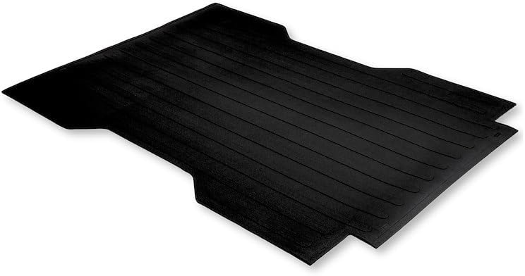 Bed Mat Direct-Fit Drop-In Without Raised Edges Textured Pebble Surface Design Black Rubber
