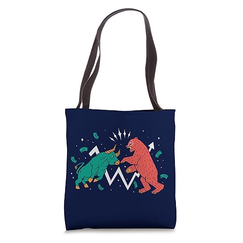 Bolsa Tote Stock Market Bulls Bears miniatura 1