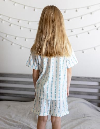 Image of Arshiner Girls Pajamas Sets Short Sleeve Kids Pjs Button Down Sleepwear | Cute Printed Pajamas for Little & Big Girl, Lightweight Comfy Fabric, 2-Piece Outfits, Perfect for Lounge Pajamas Party