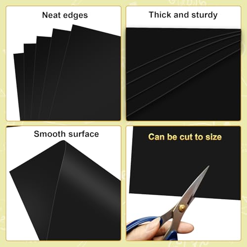 Image of 25 Pcs Black Poster Board 22 inch x 28 inch Paper Bulk, ROOKEA 250 GSM Vision Poster Boards for School Arts Craft Projects Presentations Drawing Scrapbooking Blank Graphic Display