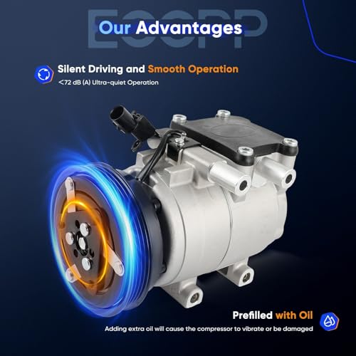Image of ECCPP A /C Compressor with Clutch Fit for Kia Rio 1.6L 2003-2005 | Fast Cooling AC Compressor