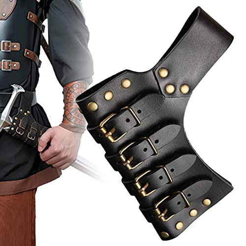 JINGLING Schwerthalter Mittelalter Retro Leder Schwert Frosch Gürtel Verstellbar, Universal Leder Schwert Frosch Gürtel Vintage Ritter Scheide für Wikinger Kostüm Cosplay Cover