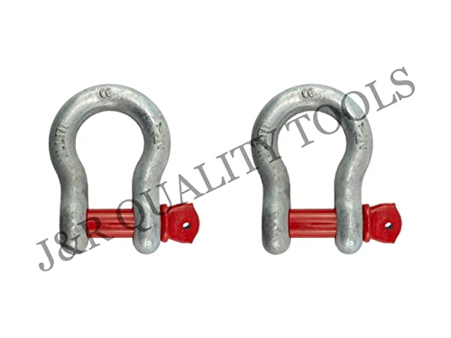 VCT 2 Pack 3/4\" Size Carbon Steel Screw Pin Anchor Shackle, Galvanized, 4.75 Ton Working Load Limit - Thumbnail 2
