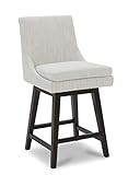 CHITA Counter Height Swivel Barstool, Upholstered Fabric Bar Stool, 26' H Seat Height, Ivory