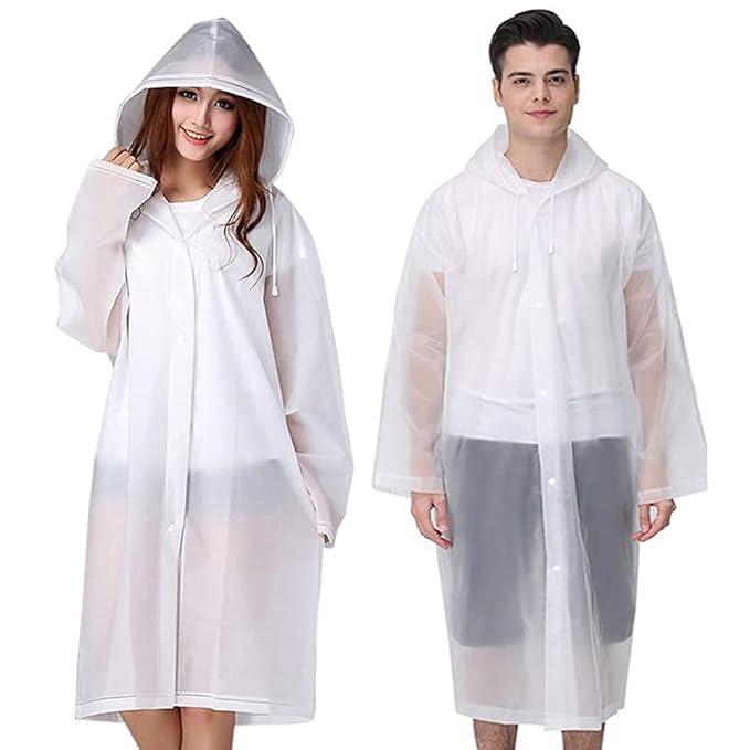 kanduri Rain Poncho For Women Men Reusable EVA Rain Coat With Hood Poncho Raincoat For Hiking Camping Festival And Outdoor Activities (2 Pcs)-picture-42