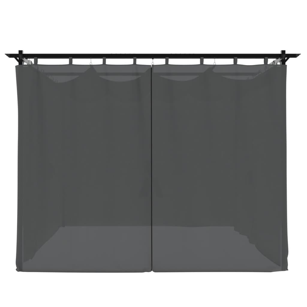 Pawilon z zasłonami antracyt 3 x 3 m stal