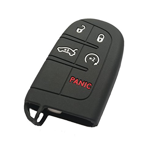 Alegender Qty(2) Rubber Smart Key Cover Case Holder For Jeep Grand Cherokee Chrysler 200 300 Dodge Durango Charger Challenger Journey 5 Buttons Remote Fob Key #TOP3