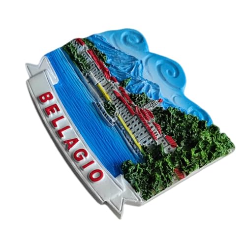 Imán decorativo Bellagio Lake Como Italia 6.7x5.6 cm miniatura 4
