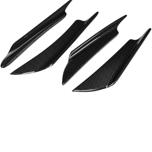 SCITOO Plastic Body Front Bumper Splitter Fins Universal Glossy Carbon Look Front Bumper Lip Splitter Fins Body Spoiler Canards Refit