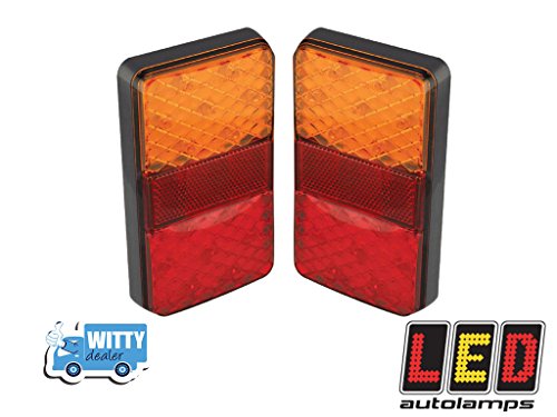 LED Autolamps Life Warranty 150Arme Boat Trailer Light Rear 3 Function X2