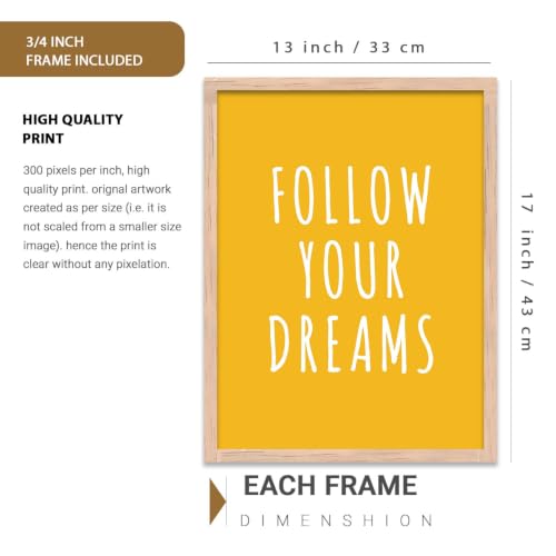 Image of kotart motivational Quotes wall art painting with frame for home decoration /Wall decor paintings for living room, Framed poster set for bedroom Set of 6 (13x17, I)