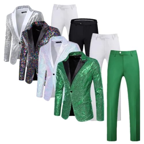 Men's Sequined Party Suit - Breathable Social Blazer | Dance Business Clothing2