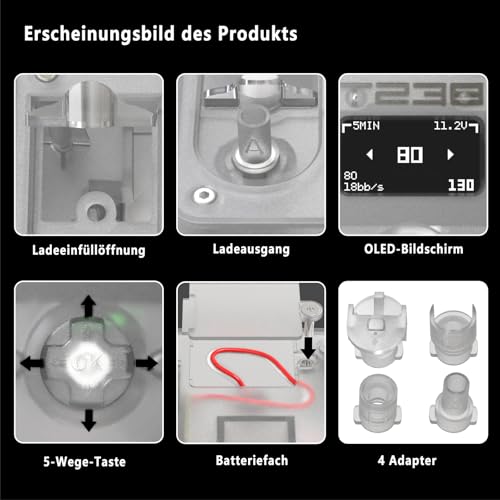 T238 Elektrischer BB-Speedloader PRO Edition – Smarter automatischer Airsoft-Magazinlader, 21 BBS/s Hochgeschwindigkeit, OLED-Display, 1800 Schuss Kapazität, Blockierschutz inkl. 4 Adapter