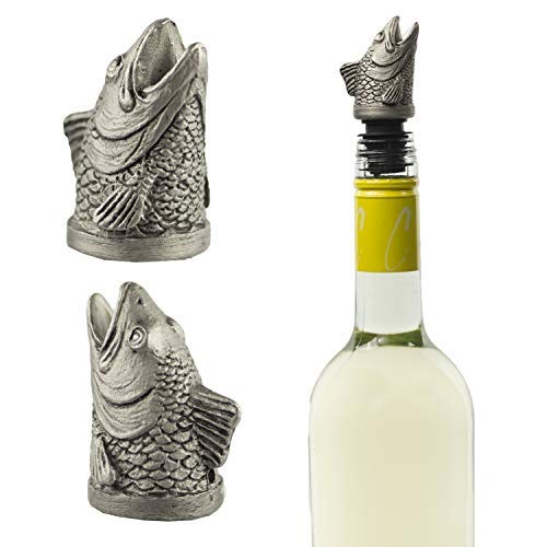 Stainless Steel Fish Wine Pourer Aerator and Decanter Ð Perfect Pour Spout for Red White and Rose Wine Liquor and Olive Oil