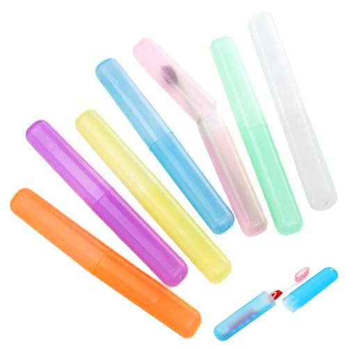 SAIJIAN 14 Pezzi Custodia Spazzolino Scatola Colore Trasparente Protettiva Portatile da Viaggio Scatola per Spazzolino da Denti per Spazzolini Manuali