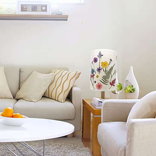 Tusauw Pressed Flowers Bedside Lamp Floral Table Lamp 3 Light Modes Real Dried Flower Bedsides Lamp Decor Lampshade Floral Lampshade Floral Table Lamp For Bedroom Living Room (Orange) #TOP4
