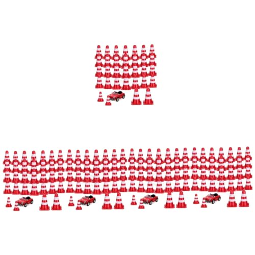 IMIKEYA 5sets Road Toys Small Traffic Cones Practice Cones Training Roadblock Cones Mini Roadblocks Toy Mini Orange Cones Mini Cones Road Cone Models Simulation Road Sign Red 30pcs*5