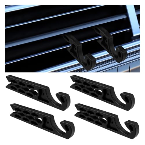 Air Vent Hook Hanger, Multifunctional Automotive A/c Vent Storage Organizer, Mini Vehicle Interior Phone Holder Accessories For Earphone Cable, Key, Sunglass, Bag(4pcs)