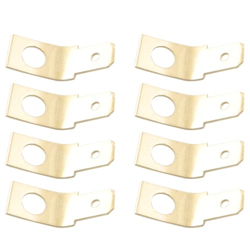 JCBIZ 50PCS Non Insulated Solderless Disconnect Adapters Quick Disconnect Connectors Stud Brass Male Spade Connector Brass Copper Wire Connectors Ring Crimp Electrical Supply