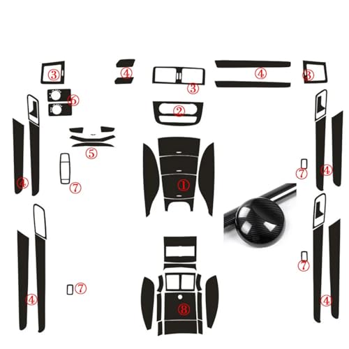Autocollant carbone poignée Mercedes W251 accessoire intérieur panneau central R Class
