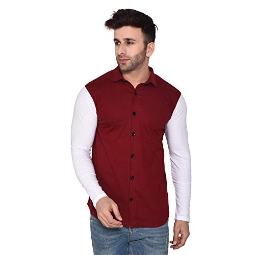 Image of Geum Men's Cotton Full Sleeve Spread Collar Casual Shirt