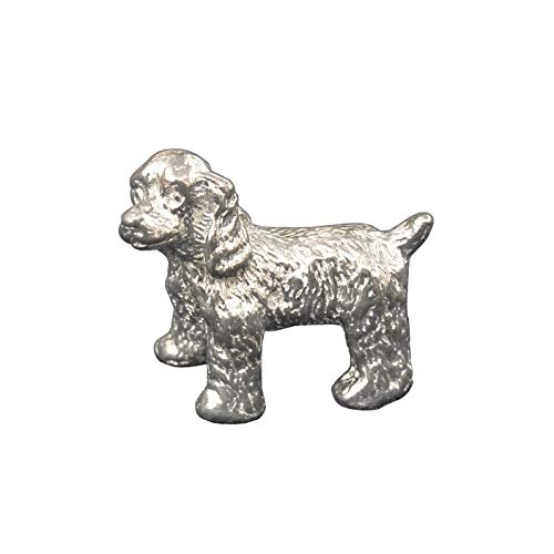 Figurine Épagneul, Petit Épagneul, Porte-Bonheur Chien, Fait Main en Étain. Made in France, par William Sturt, des Étains de Jumilhac