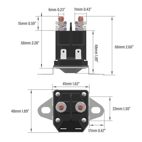 JTAREA 1755382YP Starter Solenoid 12V Lawn Mower Tractor Solenoids Replacement Parts for 35510 Countax 44814800 Husqvarna 5321384-06 5321461-54 Snapper 1-8604 Toro 47-1910 740207