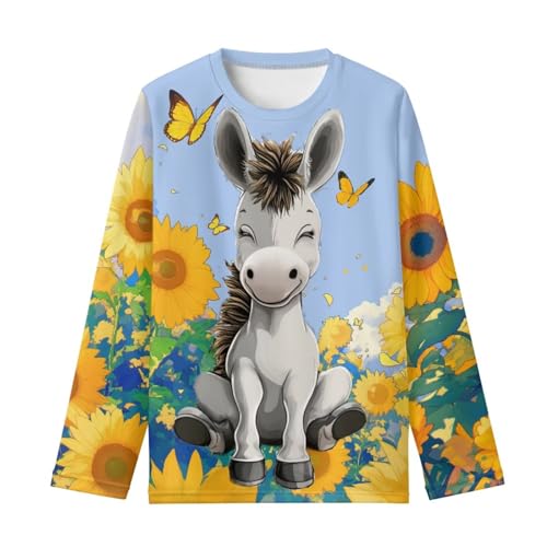 Image of Long Sleeve Shirts for Girls Winter Tops 3-16t Cartoon T Shirts for Fall Clothes