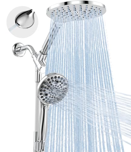 MakeFit Dual Handheld Shower Head Combo, 2-in-1 Rain Shower Heads System 8 Inch Rainfall Shower Head...