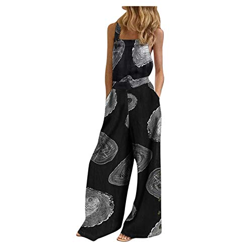 Jumpsuits for Women Casual Overalls Ethnic Style Vintage Rompers Sleeveless Wide Leg Bib Pants with Pockets Jumpsuits for Women Casual Overalls Ethnic Style Vintage Rompers Sleeveless Wide Leg Bib Pants with Pockets