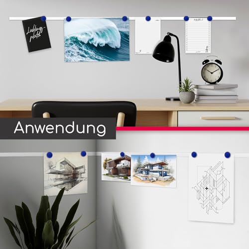 Selbstklebende Stahlblech Magnet-Wandleiste als Haftgrund für Magnete I 12 mm Breit 1 Meter Lang I Magnetleiste I einfach zuschneidbar I für Magnete I mag240