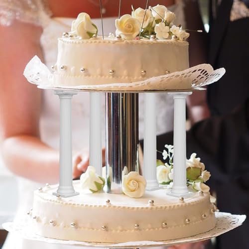 Abaodam 8Pcs Cake Pillars 6.7 Inch, Plastic Roman Columns and Pillars for Bakers and DIY Enthusiasts Wedding Cake Support Multi-Layer Decoration by Abaodam - Image 9