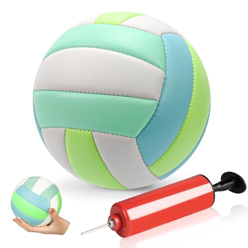 SMAODSGN Size 2 Mini Volleyball 5.3 inch Small Beach Volleyball Soft Autograph Ball with Air Pump Sports Gifts for Team Collectors Sports Party Outdoor IndoorVery Small