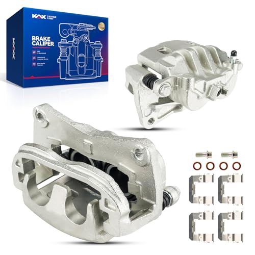 Image of KAX Front Brake Calipers Assembly Pair Set of 2 Driver and Passenger Side Replacement for Saab 9-2X Subaru Impreza Baja WRX XV Crosstrek 2002-2014 Outback Legacy 2003-2018 Forester AWD | 2002-2014 Subaru Outback, 2002-2014 Legacy, 2013-2015 XV Crosstrek, 2016-2017 Crosstrek
