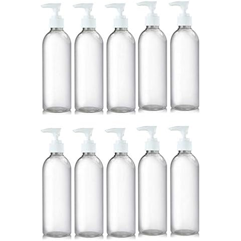 Generise Pump Bottle Dispenser x10 500ml Pump Dispenser Bottle - Ideal for Decanting Shampoos, Sun Creams, Gels etc Cover