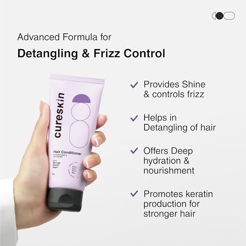 Image of Curehair Keratin Smooth Conditioner With Moringa, Keratin And Argan | Strenghtens And Nourishes For Damaged Hair, 80 Gram (Pack Of 1)