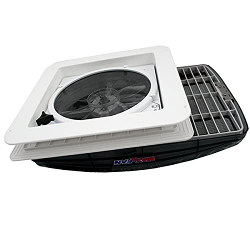pro-Styling MAXXFAN Deluxe schwarz getönte Klarglas Dachluke Dachfenster Dachhaube 40x40 cm mit Ventilator