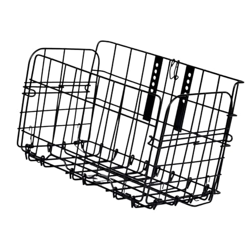 jojomis Bike Handlebar Folding Wire Basket Heavy Duty Rack Cargo Basket 30kg Load Capacity 13.4x7.6x8.8inch Front Mount Collapsible