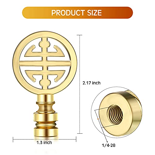 Honoson 2 Pieces Brass Lamp Finial Oriental Lamp Shade Finial Asian Lamp Finial Happiness Symbol Lamp Shade Decorative Lamp Finial Asian Lamp Decoration thumb #1