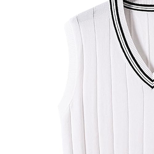 Men's V-Neck Vest Knitted Male Solid Plain Sleeveless Pullover Man Cable Skinny Casual Sweater2