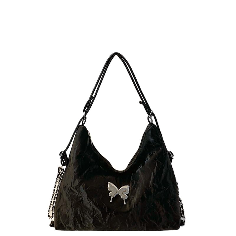 Simple Texture and Large Capacity Butterfly Shoulder Bag Women's 2025 Spring and Summer New Niche Versatile Ins Tote Bag