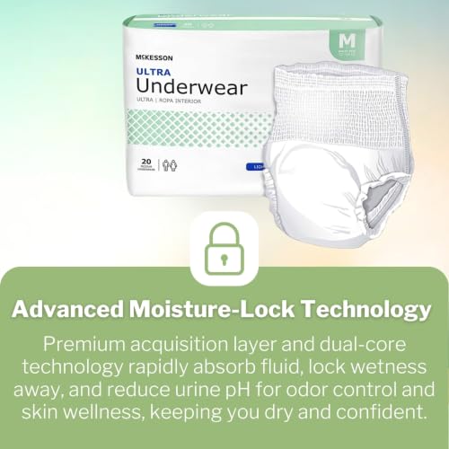 Image of McKesson Ultra Adult Incontinence Underwear, Heavy Absorbency, 44 in, 80 ct