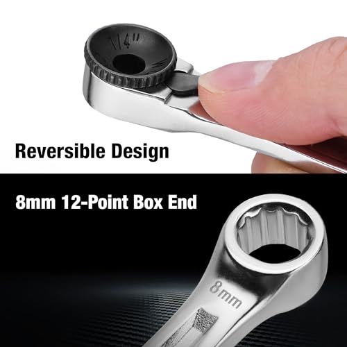 Image of WORKPRO 1 /4 inch Mini Ratchet Wrench Set with Screwdriver Bit Set, 72-Tooth | Right Angle Screwdriver, 90 Degree Offset Ratcheting Screwdriver, for DIY, Auto Repair, 21PCS