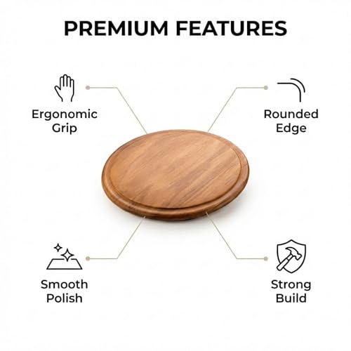 Image of Teak Wood Wardrobe Handle /Wardrobe Door Handle /Cabinet Handle /Modern Handle for Interior (8 Inch) Natural Wood Finish-| 3 Years Warranty |