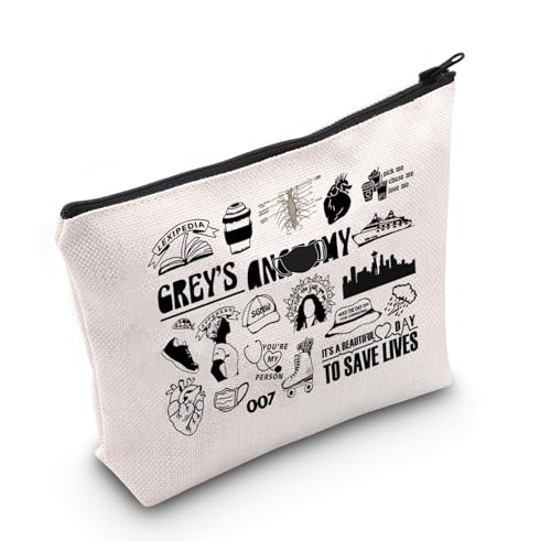 Hospital Doctor Anatomy Fans Merchandise Grey's Lover Makeup Bag for Friends Female Friendship Birthday Gifts (Grey's-A)