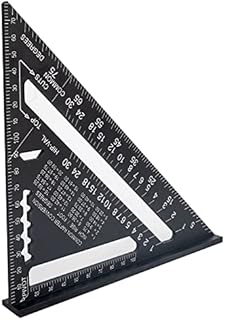 Alfresco 7inch Speed Square, 7" Carpentry Square of Carpenters Tools, Triangle Square Triangular Ruler for Carpentry, Woodworking, Roofing, Framing, Engineering, Tiling (black)