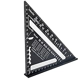 【Multifunktion】 Dieses Holzbearbeitungsdreieck ist vielseitig einsetzbar, als Lineal, Winkelmesser, Gehrung, Linienstift, Sägeblatt, Dreieckslineal, Eckrahmen, es ist weit verbreitet.
