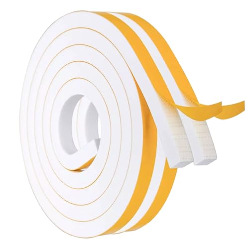 Pruojhw Cinta de sellado – 5 m para puertas exteriores, 4,9 m, cinta aislante impermeable de espuma para coche, garaje o suelo