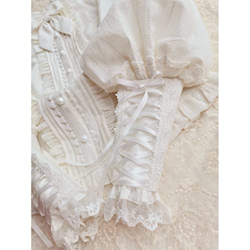Japanese Lolita Vintage Long Sleeve Blouse and Shirts Sweet Teens Elegant Lace Fashion Button Down Ruffle Cute Tops4