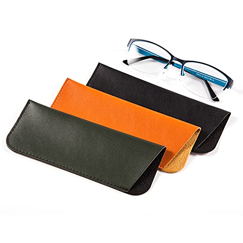 Image of TRIUMPH VISION Reading Glasses Pouch Eyeglass Sleeve Soft Case Slim 3 Pack
